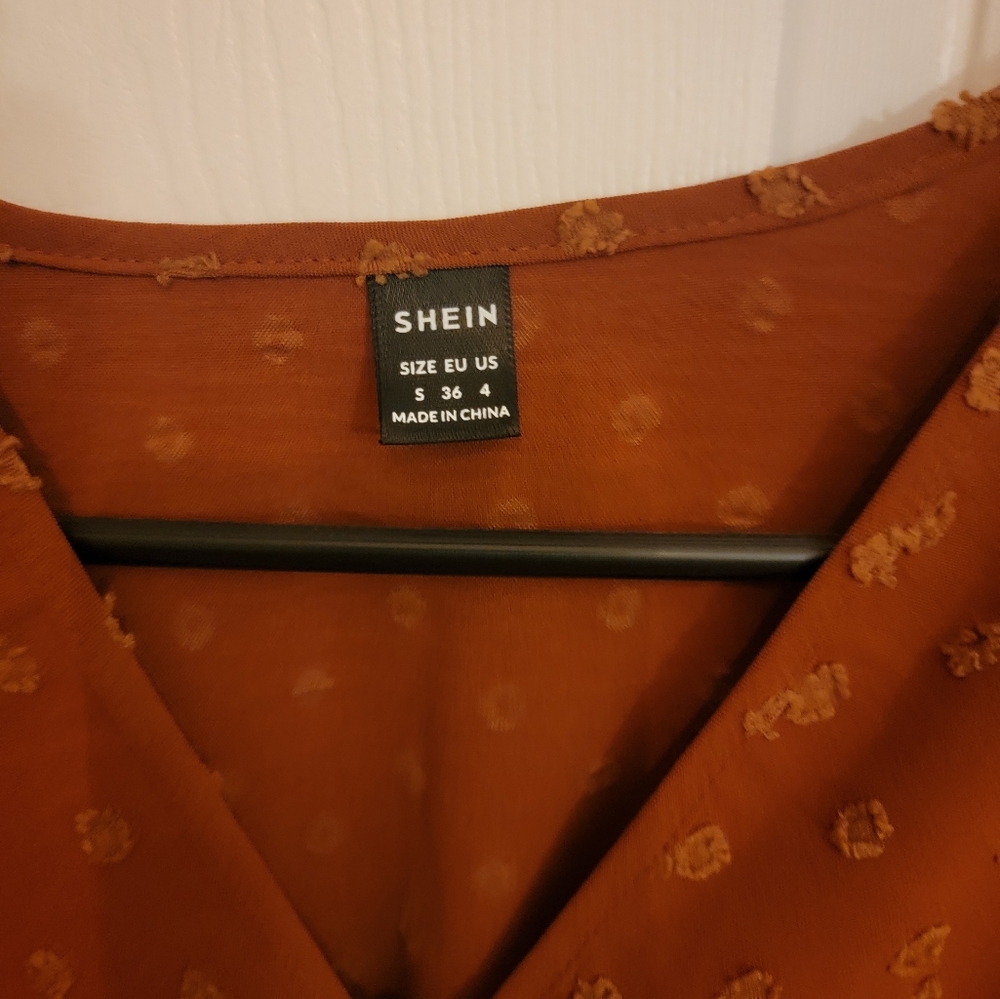 SHEIN Terracotta Textured Dress